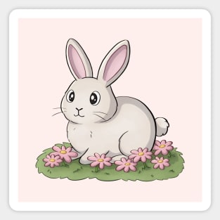 Bunny With Flowers Magnet